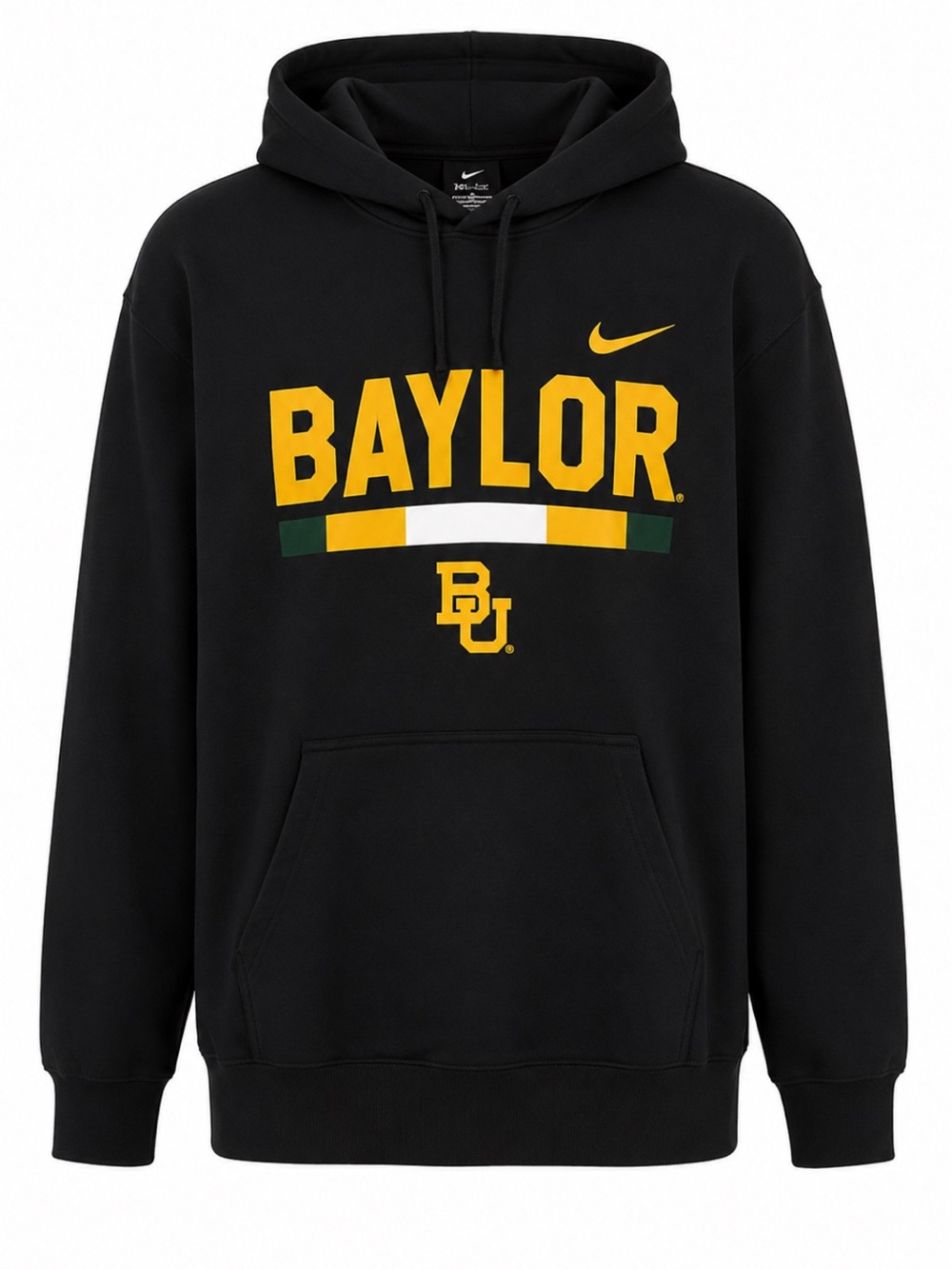 Nike Baylor Bears University Hoodie Green Gold Logo NCAA Athletic Pullover EUC L